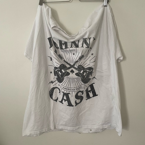 Johnny Cash White Graphic Tee - Short Sleeve - Picture 3 of 10